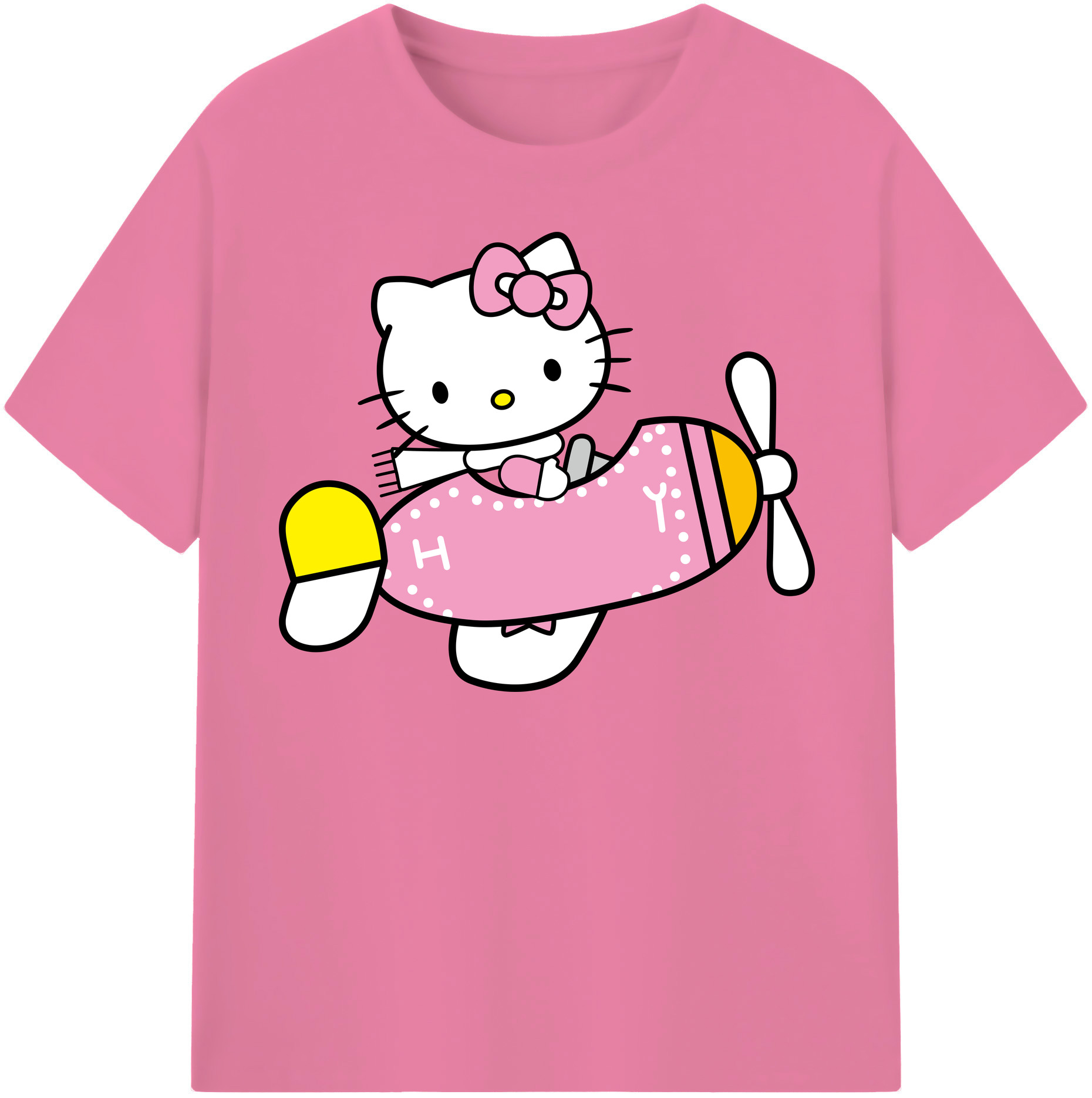 （画像用） Hello Kitty ハローキティ 綿100％半袖Tシャツ（フロントプリント）